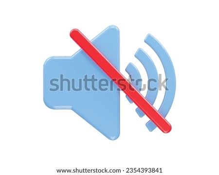 Mute icon 3d rendering illustration