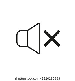 Mute icon. Black. Vector graphics