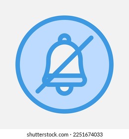 Mute icon in blue style about essentials, use for website mobile app presentation