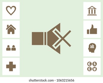 Mute Icon With Bonus Icons. Eps-10.