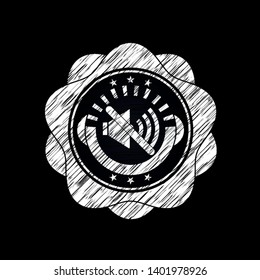 mute icon with chalkboard texture