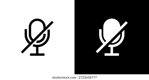 Concepto de icono mudo con fondo blanco negro plano. Ilustración vectorial.