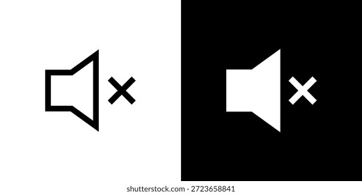 Concepto de icono mudo con fondo blanco negro plano. Ilustración vectorial.