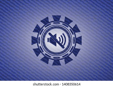 mute icon with denim texture