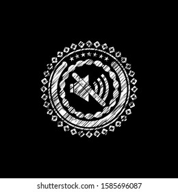 mute icon drawn with chalkboard texture