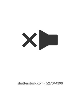 Mute icon flat. Illustration isolated vector sign symbol