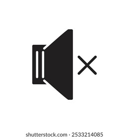 Icono de silencio Ilustración de línea plana