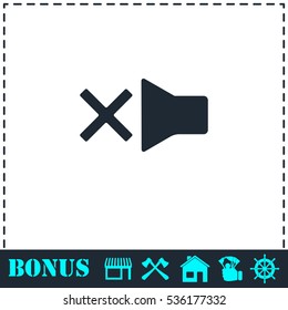 Mute icon flat. Simple vector symbol and bonus icon
