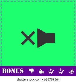 Mute icon flat. Simple vector symbol and bonus icon