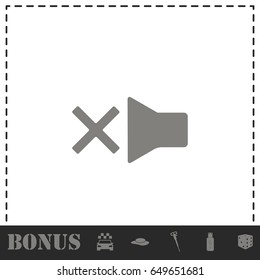 Mute icon flat. Simple vector symbol and bonus icon