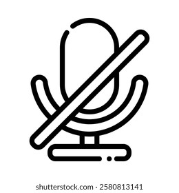 Mute icon illustration in line style. Perfect for website mobile app presentation. Suitable for any user interface and user experience