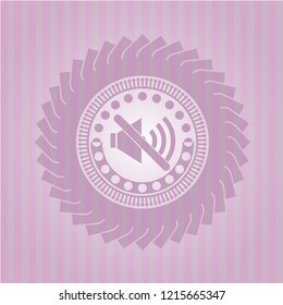 mute icon inside badge with pink background