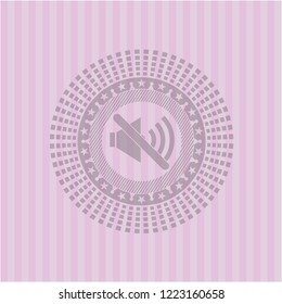 mute icon inside badge with pink background