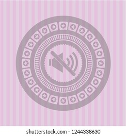 mute icon inside badge with pink background