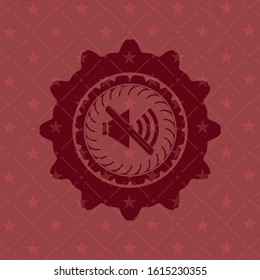 mute icon inside badge with red background