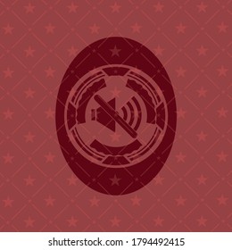 mute icon inside badge with red background. 