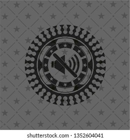 mute icon inside black emblem