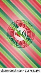 mute icon inside christmas emblem.