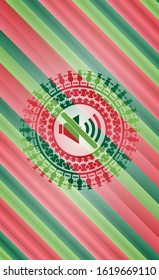 mute icon inside christmas emblem.