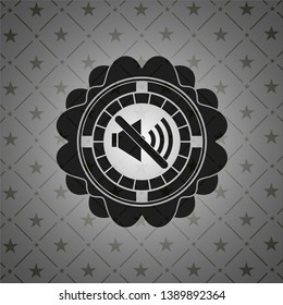 mute icon inside dark emblem. Retro
