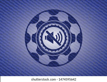 mute icon inside emblem with jean texture