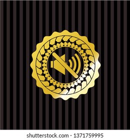 mute icon inside gold badge