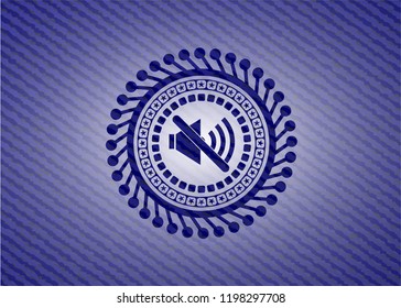 mute icon inside jean background