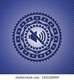 mute icon inside jean background