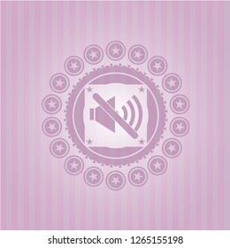 mute icon inside pink icon or emblem