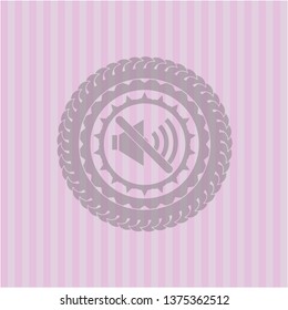 mute icon inside pink icon or emblem