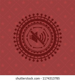 mute icon inside red emblem