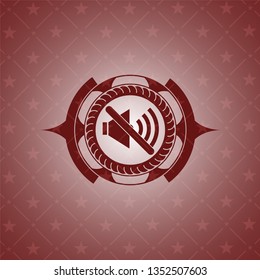 mute icon inside red icon or emblem