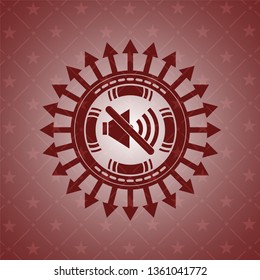 mute icon inside retro red emblem