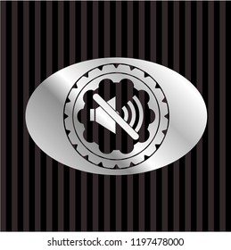 mute icon inside silver badge