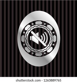 mute icon inside silver badge