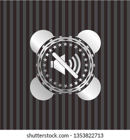 mute icon inside silver badge or emblem