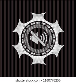 mute icon inside silver emblem