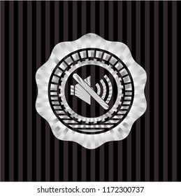 mute icon inside silver shiny badge