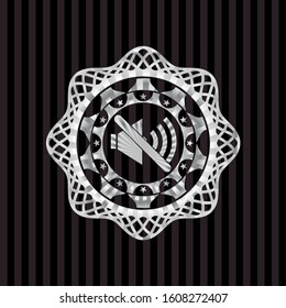 mute icon inside silver shiny emblem