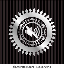 mute icon inside silvery badge