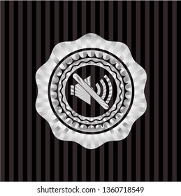 mute icon inside silvery shiny emblem
