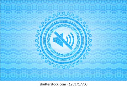 mute icon inside water representation style badge.