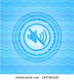 mute icon inside water representation badge.