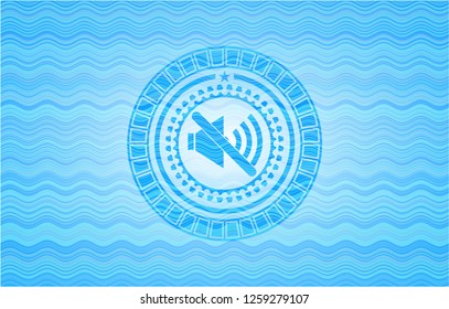 mute icon inside water representation style emblem.