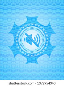 mute icon inside water representation style emblem.