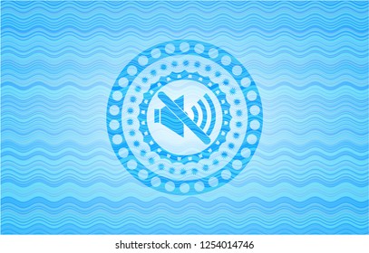 mute icon inside water wave representation badge.