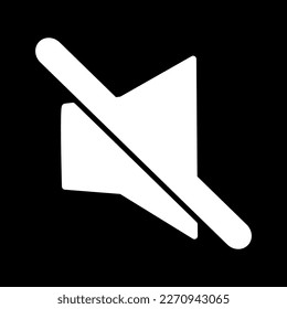 mute icon isolated on black background, vector illustration