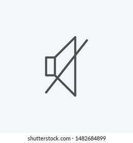 Mute icon isolated on gray background. Multimedia symbol modern, simple, vector, icon for website design, mobile app, ui. Vector Illustration
