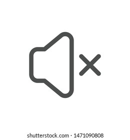 Mute icon isolated on white background. Multimedia anchor symbol modern, simple, vector, icon for website design, mobile app, ui. Vector Illustration