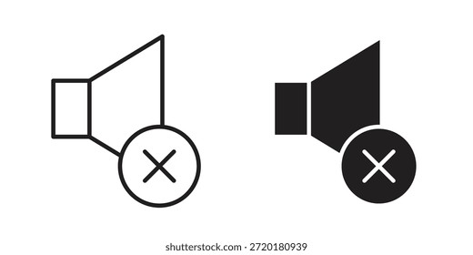 Stummschaltung im Liniendesign. Einfacher Symbolvektor